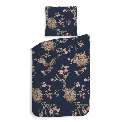 Afbeelding van Dekbedovertrek Heckett Lane Daisy Flanel Navy Blue