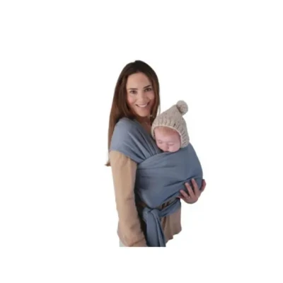 Afbeelding van Mushie Baby wikkeldoek Wrap Carrier Tradewinds Draagdoek Grijs Blauw
