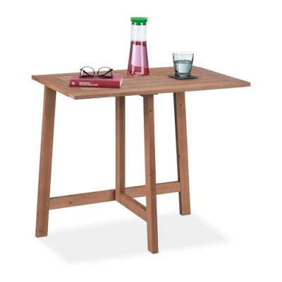 Afbeelding van Relaxdays klaptafel hout inklapbaar 73 x 80 50 cm muur balkon en tuin