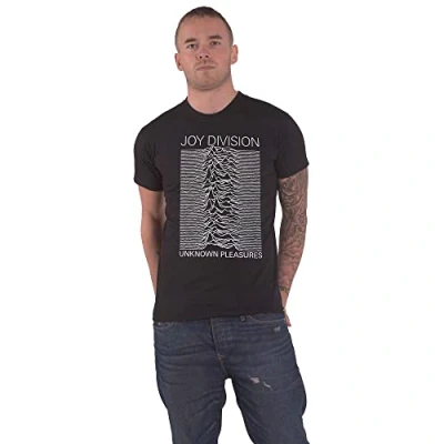 Afbeelding van Joy Division Unknown Pleasures White On Black Heren T shirt S Zwart