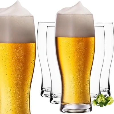 Afbeelding van Bierglazen 500 ml (max. 640 ml) van glas set 6 delige bierseidel tarweglazen hoog bierglas 0,5 l