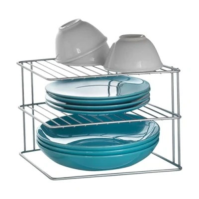 Afbeelding van Metaltex Space Line Bordenrek 2 Etages 25X25X19 Cm Zilver