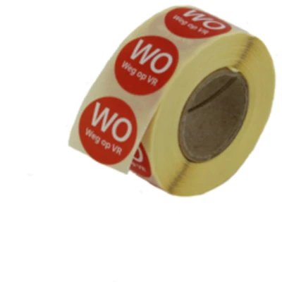 Afbeelding van Voedsel Etiketten (Woensdag weg op Vrijdag) Rood Ø 19mm