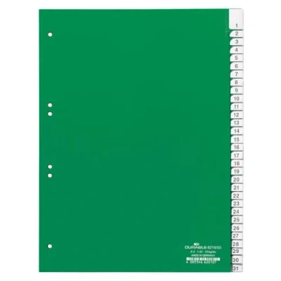 Afbeelding van durable kunststof tabbladen pp sterkte 0 12mm 31 delig