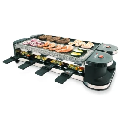 Afbeelding van Korona 45071 Draaibare Gourmet Gourmetset voor 8 personen Antiaanbak Grillplaat Natuursteen Extra lang snoer Inclusief accessoires
