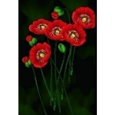 Afbeelding van Needleart Red Poppies on Black 650.011