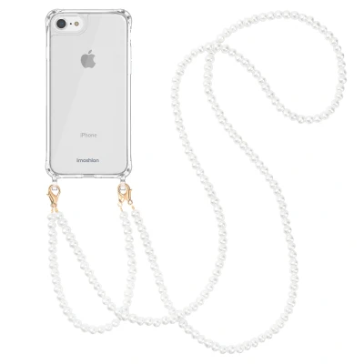 Afbeelding van imoshion Hoesje Geschikt voor iPhone 7 / 8 SE (2020) (2022) met koord Backcover + armband Parels 2.0 transparant