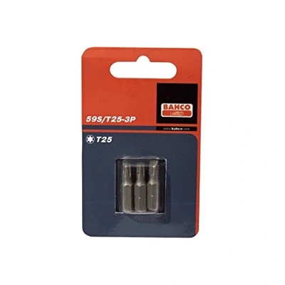 Afbeelding van BAHCO 59S/T15 3P schroefbit 1/4&quot;, voor Torx schroeven, T15 x 25 mm (3 st.)