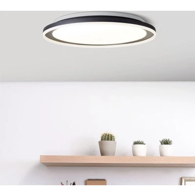 Afbeelding van Brilliant Pederson LED plafondlamp 55cm zwart, metaal/kunststof, 1x 60 W geïntegreerd, (lichtstroom: 6600lm, lichtkleur: 3000 6500K)
