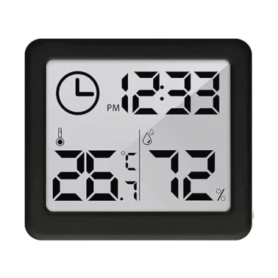 Afbeelding van GreenBlue Weerstation Digitale Thermometer / hygrometer met klokfunctie Zwart