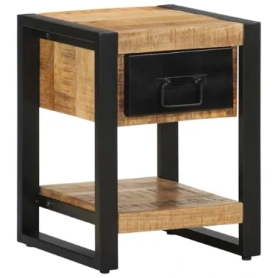 Afbeelding van vidaXL Nachtkastje 35x34x45 cm massief ruw mangohout