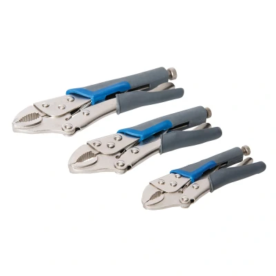 Afbeelding van Silverline 3 delige zelf vergrendelende soft grip tangen set