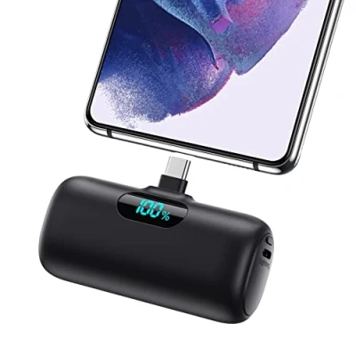 Afbeelding van Feob Mini Power Bank, 5000 mAh, USB C, draagbare oplader, 15 W, PD, snel opladen, compacte powerbank met lcd display, compatibel iPhone 16/15 Pro Max, Samsung Xiaomi telefoons