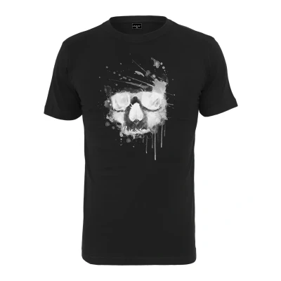 Afbeelding van Mister Tee Waterpaint Skull Tshirt print, Heren, Maat: Medium, Black