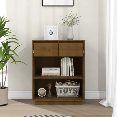 Afbeelding van Wandkast 60x34x75 cm massief grenenhout honingbruin