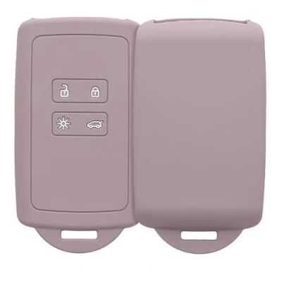 Afbeelding van kwmobile autosleutelhoes geschikt voor Renault 4 knops Smartkey autosleutel (alleen Keyless Go) Siliconenhoes in lila wolk Sleutelcover
