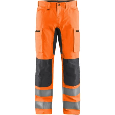 Afbeelding van Blaklader High Vis broek met stretch 1585 1811 Oranje/Medium Grijs D108
