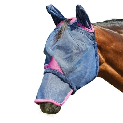 Afbeelding van Weatherbeeta Vliegenmasker Comfitec Deluxe Durable Mesh met Oren en Neus Navy/Paars Cob