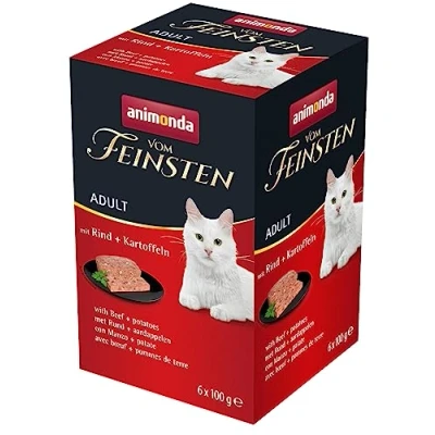 Afbeelding van animonda vom Feinsten Adult 6 x 100 g Kattenvoer Rund &amp; Aardappelen