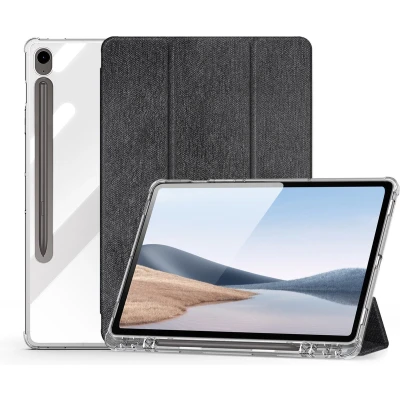 Afbeelding van Dux Ducis Tablet hoes geschikt voor Samsung Galaxy Tab S9/S9 FE Toby Series Auto Wake/Sleep functie Met Pencil houder Zwart