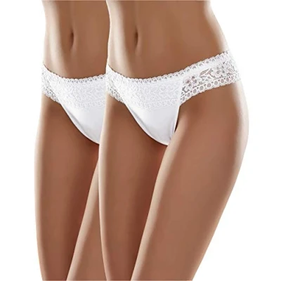 Afbeelding van Merry Style Dames Slip Onderbroek Katoen Regular Taille 2 Pack MS GAB 140 Panties n 2P (2Pack) Wit M