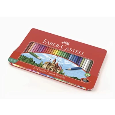 Afbeelding van Faber Castell 115846 kleurpotloden, zeshoekig, metalen doos, 36 x