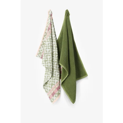 Afbeelding van Groene Handdoek En Theedoek