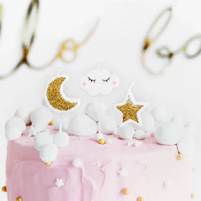 Afbeelding van Partydeco Taartkaarsjes set 6st. Little star