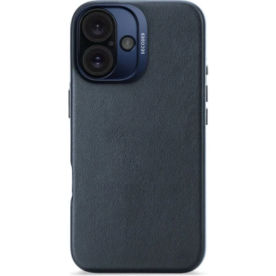 Afbeelding van DECODED Leren Hoesje voor iPhone 16 Gemaakt van Premium ECCO Leer Geschikt MagSafe Navy Blauw