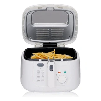 Afbeelding van alpina Frituurpan 2.5 Liter Friteuse met Deksel 1800W Wit