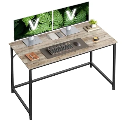 Afbeelding van VASAGLE Bureau, tafel, werkplek, voor kantoor, slaapkamer, 60 x 120 76 cm, industriële stijl, metalen frame, zwart LWD039B02