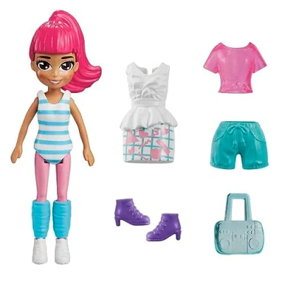 Afbeelding van Polly Pocket Margot Shimmer &amp; Shine Mode pakketset bevat een pop, kleding en extra accessoires voor meisjes vanaf 4 jaar