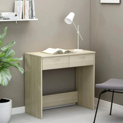 Afbeelding van Bureau 80x40x75 cm bewerkt hout sonoma eikenkleurig