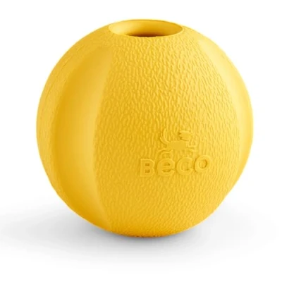 Afbeelding van Fetch Ball Stuiterende Hondenbal Ideaal voor apporteren Past in werpstok Beco Pets Oranje of Geel