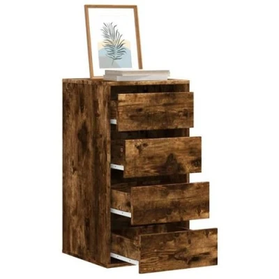 Image de vidaXL Commode d&#039;angle chêne fumé 40x41x76 cm bois d&#039;ingénierie852865