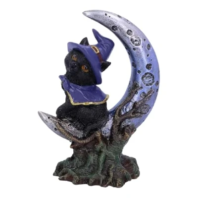 Afbeelding van Nemesis Now Sooky U5437T1 figuur van de bekende zwarte kat en halve maan 11,5 cm