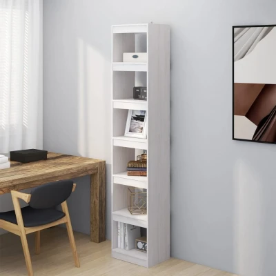 Afbeelding van Boekenkast/kamerscherm 40x30x199 cm massief grenenhout wit