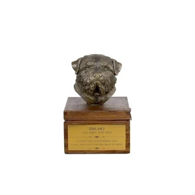 Afbeelding van Norfolk Terrier urn hond met beeldje persoonlijke voor hondenas