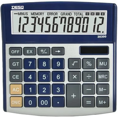 Afbeelding van Desq Rekenmachine 30300.08 ? Bureau 12 Cijfers Large MU GT ZILVER