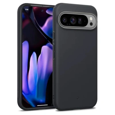 Afbeelding van Caseology Nano Pop hoes voor Google Pixel 9 Pro XL, zacht en stofvrij materiaal, valbescherming, antislip zijpatroon sesam zwart