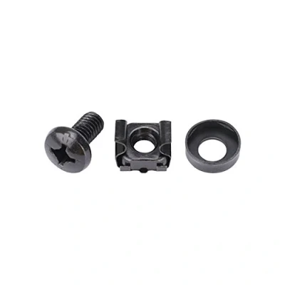 Afbeelding van HMF 61120 120 x kooimoeren voor serverbay 10 inch of 19 schroeven kast netwerk, M6 bevestigingsbouten, zwart