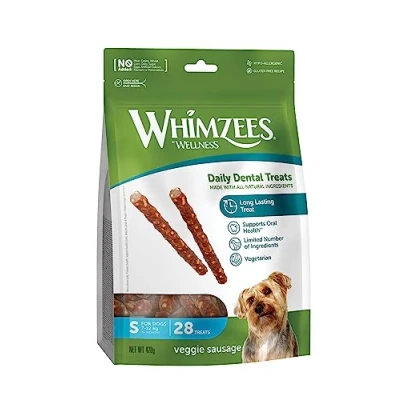 Afbeelding van Whimzees Veggie Sausage Small Valuebag 28 stuks.