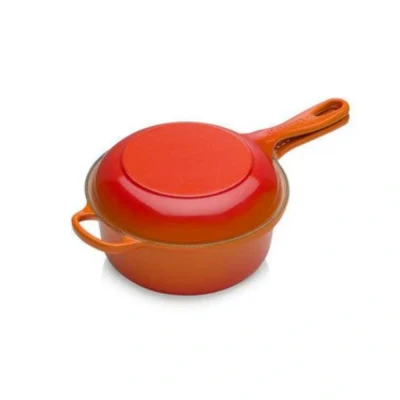 Afbeelding van Le Creuset Gietijzeren 2 In 1 Steelpan 22cm Oranjerood