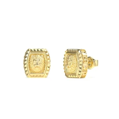 Afbeelding van Guess LION KING Oorbellen Yellow goldcoloured, Heren, Maat: One Size, gold coloured