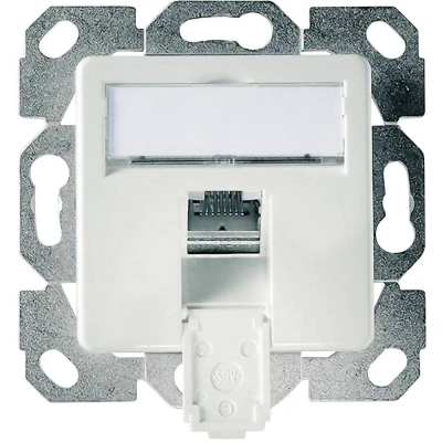 Afbeelding van Telegärtner J00020A0505 Netwerkdoos Inbouw (in muur) Inzet met centraalstuk CAT 6 1 poort Alpine wit