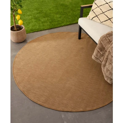 Afbeelding van Rond Buitenkleed Effen Flip Lichtbruin 200 Cm