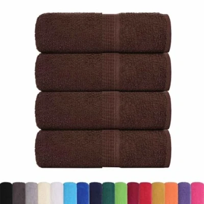 Afbeelding van vidaXL Gastendoekjes 4 st 30x50 cm 360 g/m² 100% katoen bruin