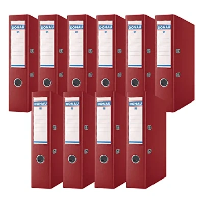 Afbeelding van DONAU Lot de 10 Classeurs bureau/Fins format A4 7,5 cm avec couverture en plastique PP/carton/Orange/Classeurs à anneaux D