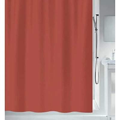 Afbeelding van Spirella Douchegordijn, schimmelwerend, antibacterieel, wasbaar, waterdicht, polyester, 120 x 200 cm, terracotta rood