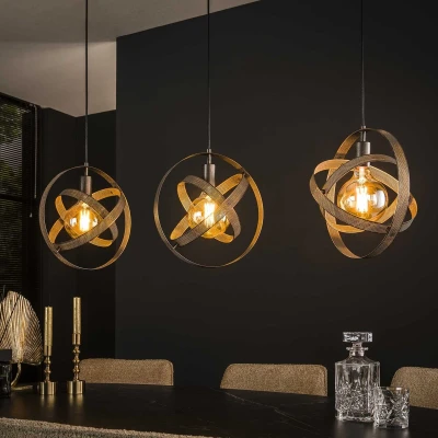 Afbeelding van Hanglamp Zwart Metaal 3 Lichts Cosmos Giga Meubel